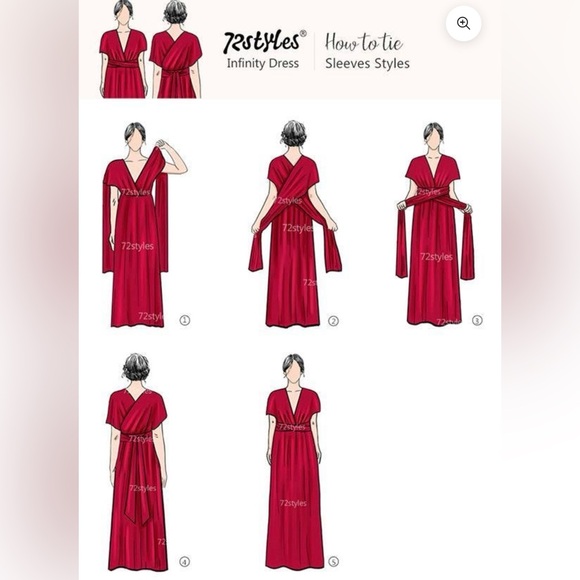 Las Pepas Convertible Infinity Dress Red & Burgundy | Size Small - Picture 10 of 11